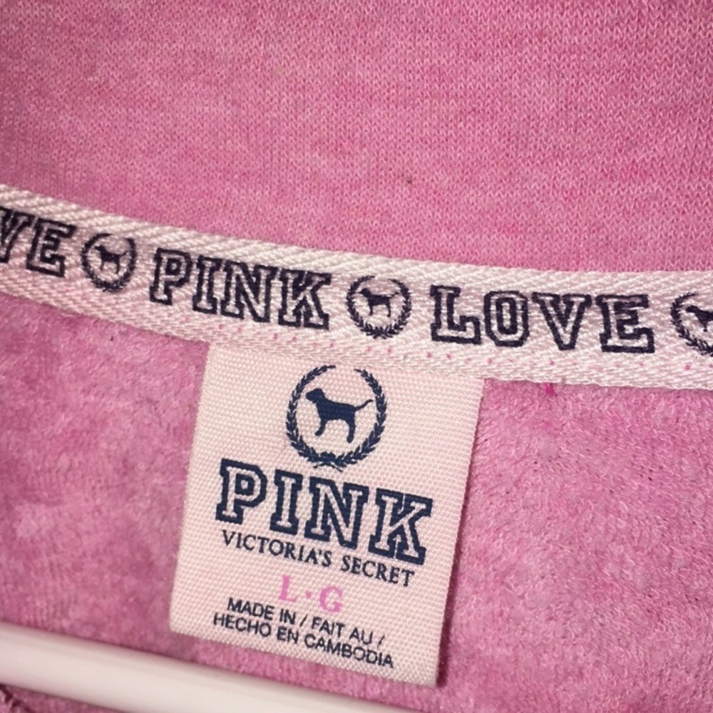 Victoria’s Secret PINK quarter zip sweatshirt pink in color size large sweatshir - Picture 5 of 8